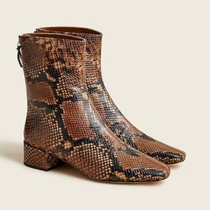 Roxie Ankle Boots in snake-embossed leather by J Crew.
